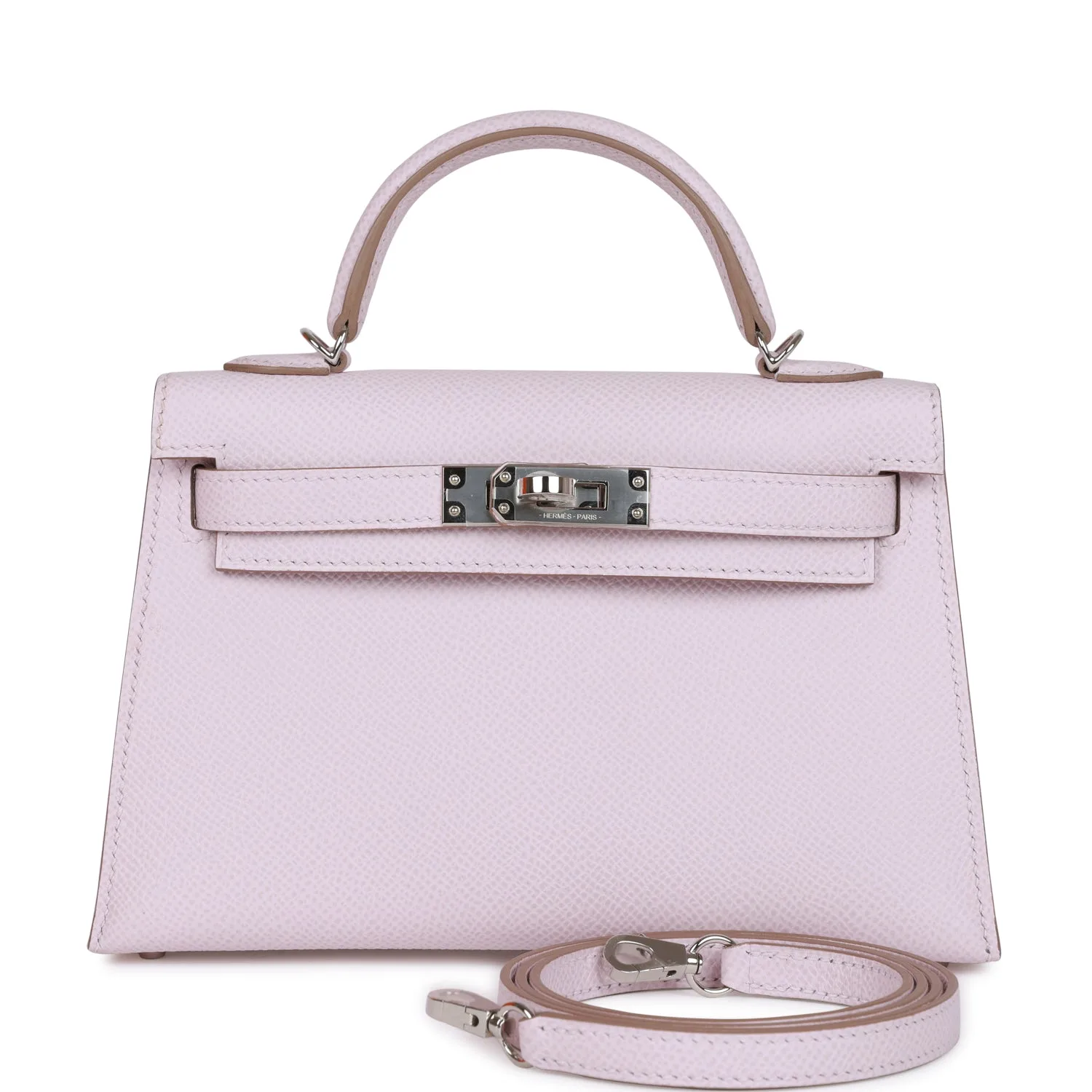H Handbags Kelly Sellier 20 Mauve Pale Epsom Palladium Hardware Main image