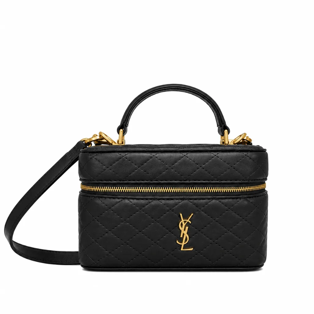 Saint Laurent Mini Gaby Leather Vanity Bag Strap Saint Laurent Black 18Cm 7667311El071000 Main image