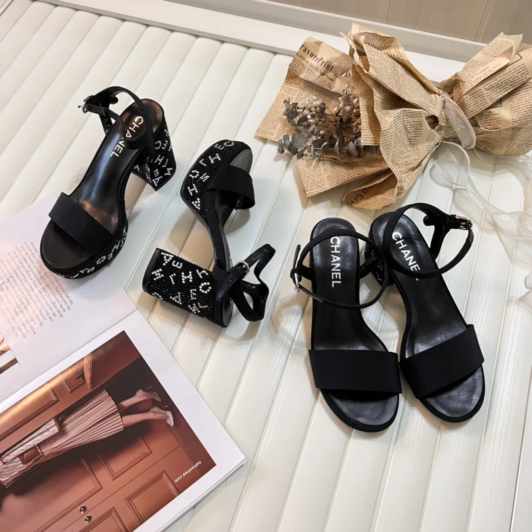 Chanel Sandal Pump Stone Beads Black Silver G45365 B15306 Nu665 Secondary image