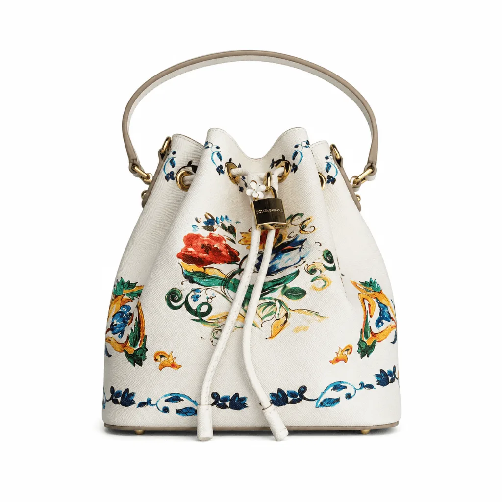 Dolce & Gabbana Beatrice Maiolica Print Bucket Bag Main image