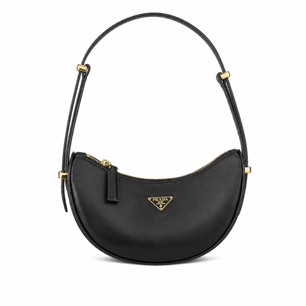 Prada Arqu Leather Shoulder Bag Black 23cm Main image