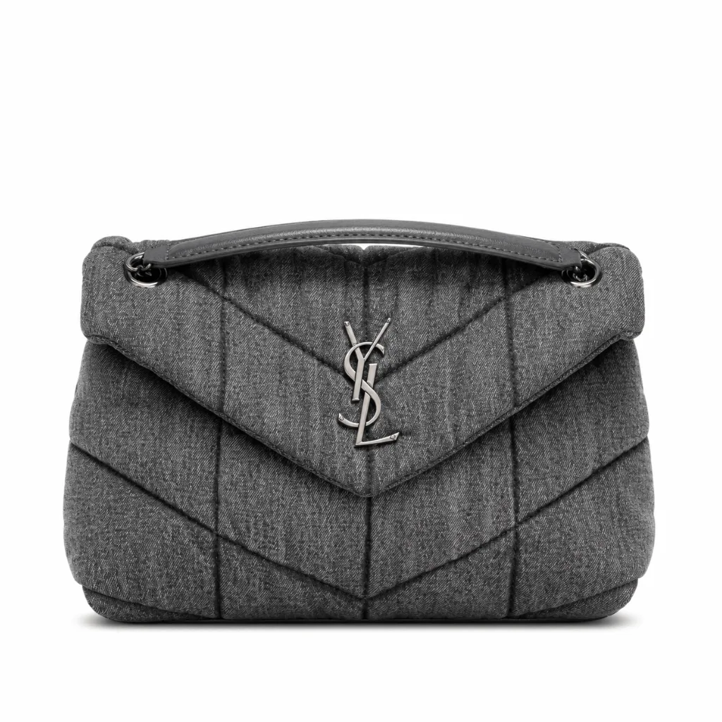 Saint Laurent Puffer Medium In Suede And Denim Black 30Cm Main image