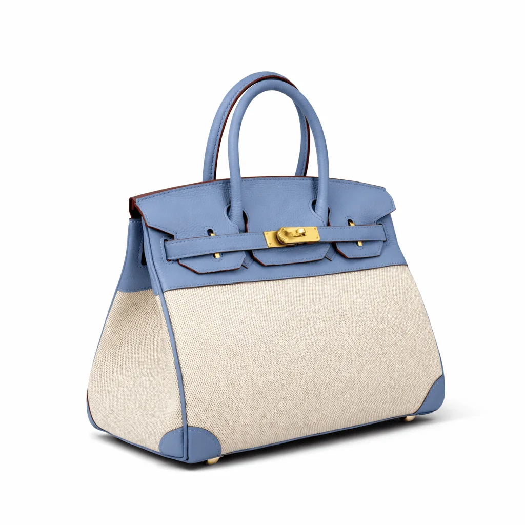 Hermès Ciel Togo Leather Natural Toile Canvas Birkin 30cm Retourne Secondary image