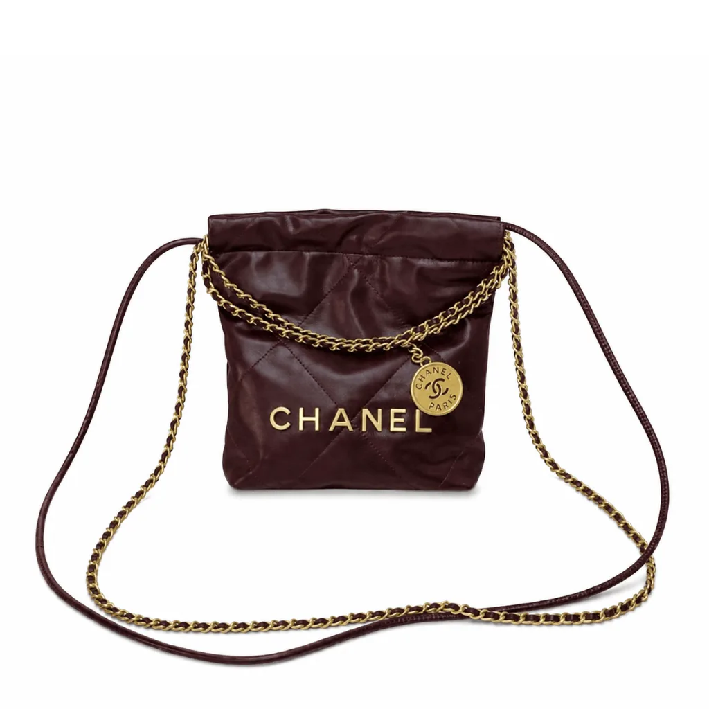 Chanel Shiny Calfskin Quilted Mini Chanel 22 Brown Main image
