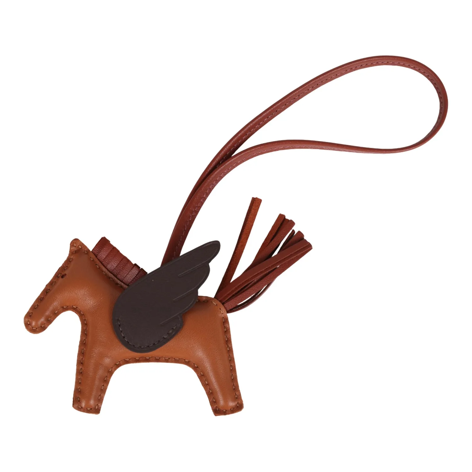Hermes Pegase Rodeo Bag Charm PM Pain D’Epice/Sienne/Moka Swift & Milo Lambskin Main image