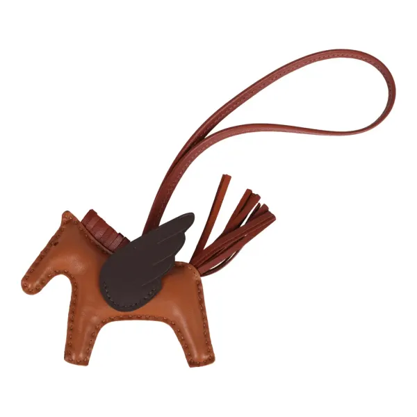 Hermes Pegase Rodeo Bag Charm PM Pain D’Epice/Sienne/Moka Swift & Milo Lambskin