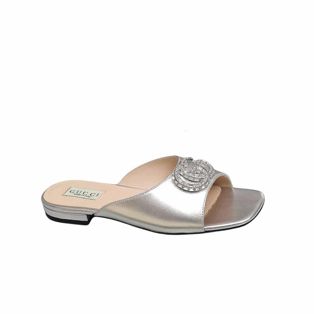 Gucci Gg Crystal Slippers Silver Main image
