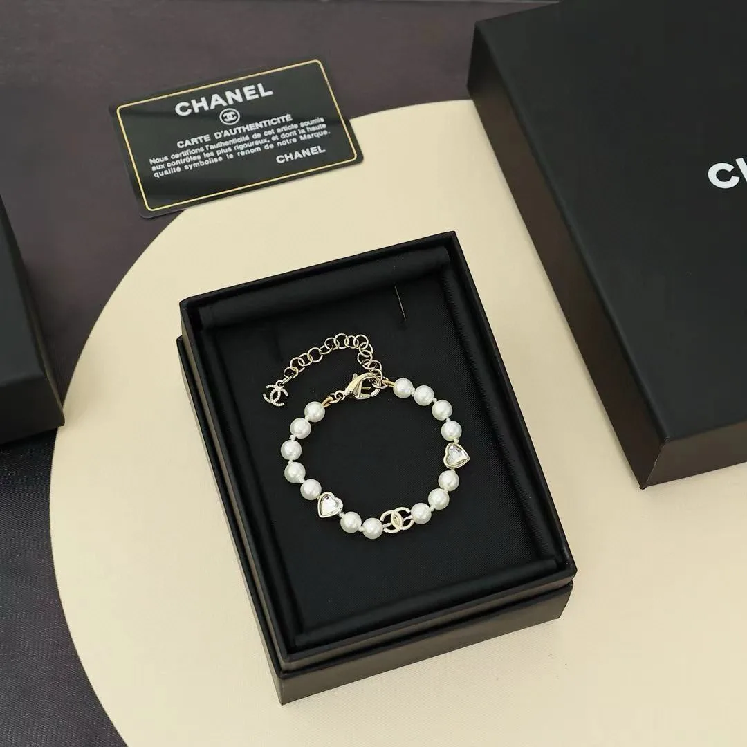 Chanel 25B Double C Heart Pearl Bracelet Secondary image