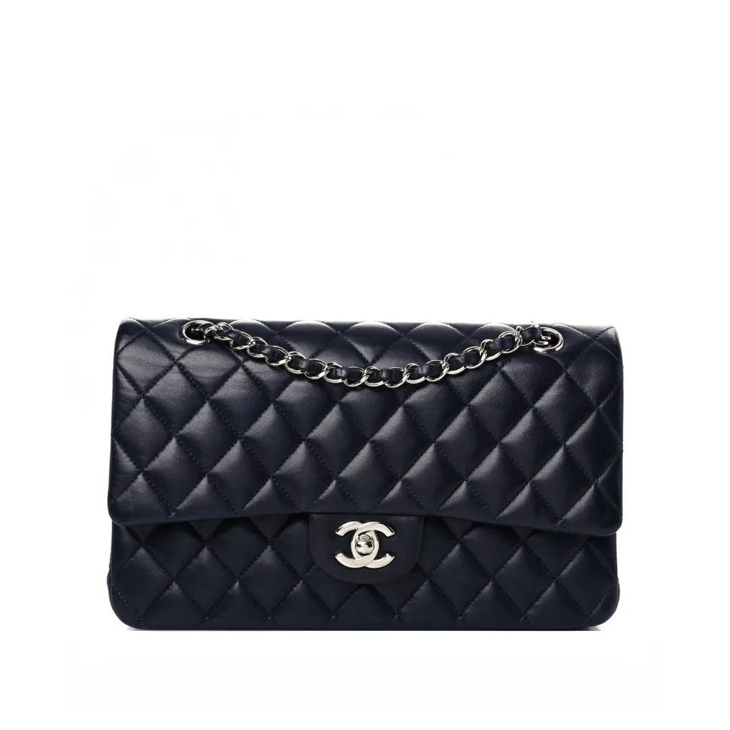 Chanel Classic Double Flap Medium Lambskin Dark Blue SHW Main image