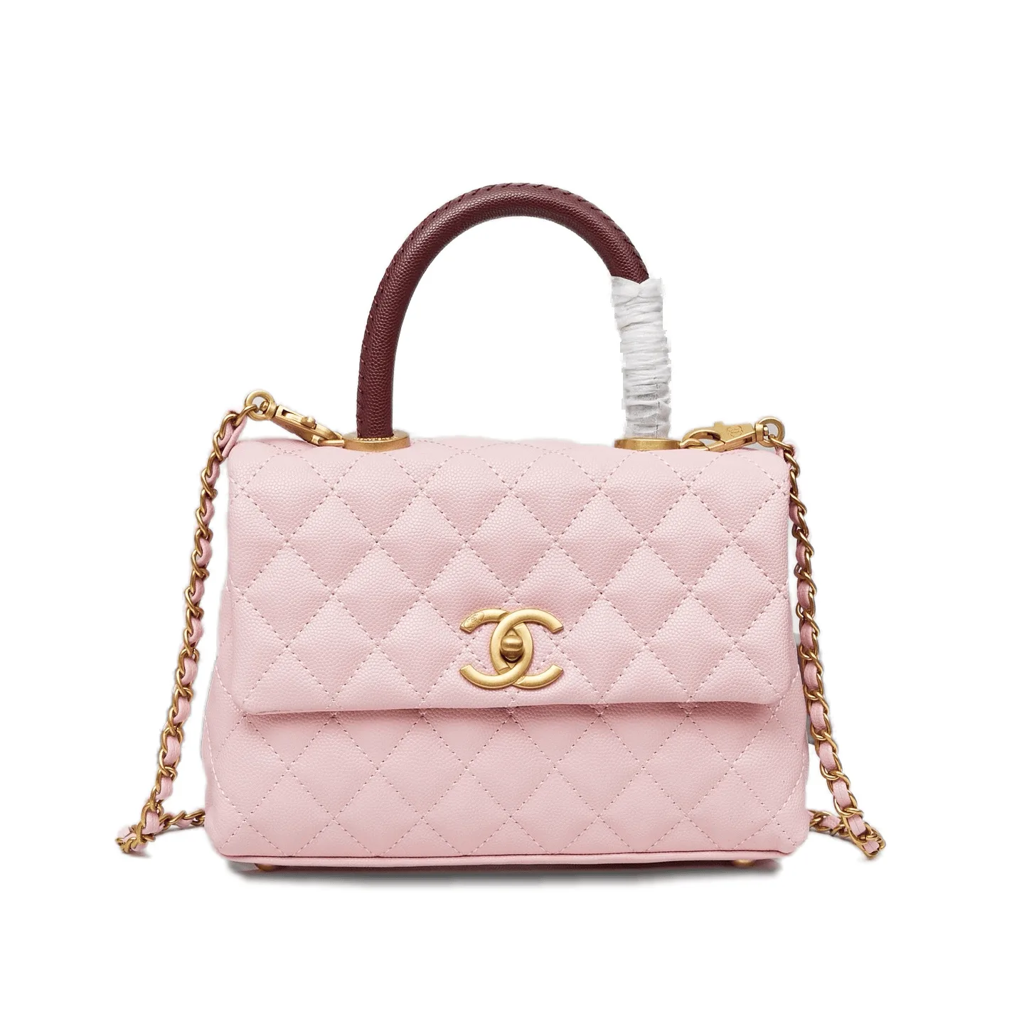 Chanel Pink Caviar Quilted Mini Coco Handle Flap Pale Gold Hardware Main image