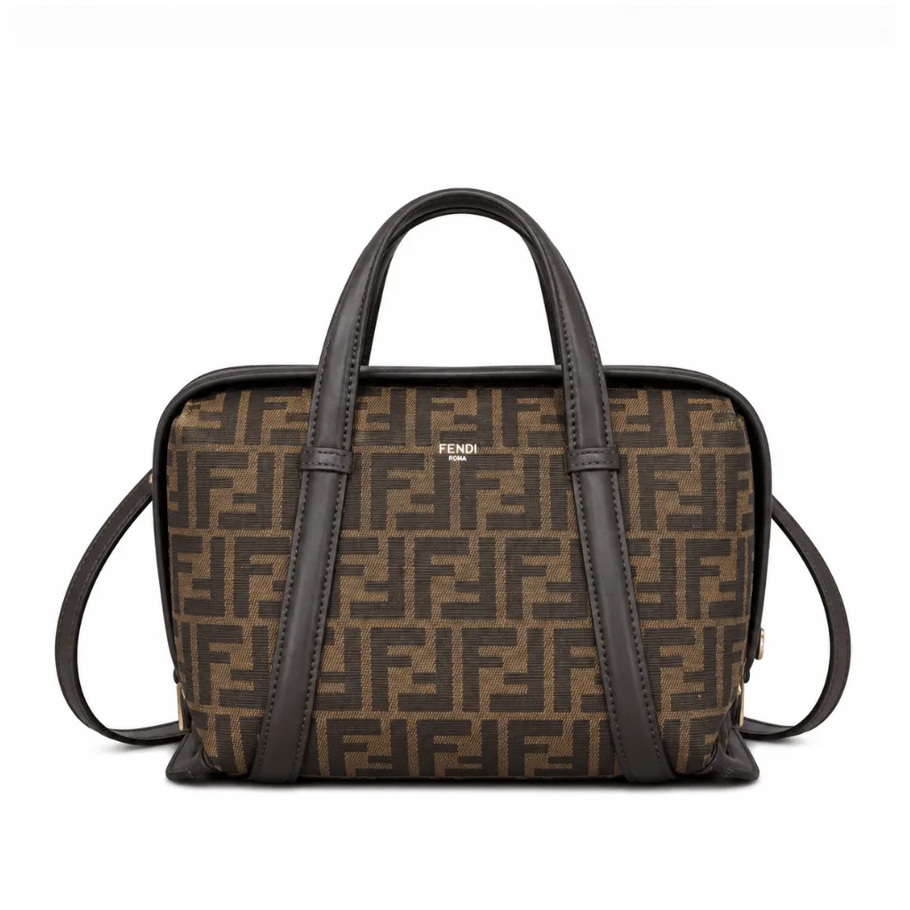 Fendi Boston 365 Brown Ff Jacquard Fabric Bag 27Cm 8Bl152Alp3F1N1S Main image