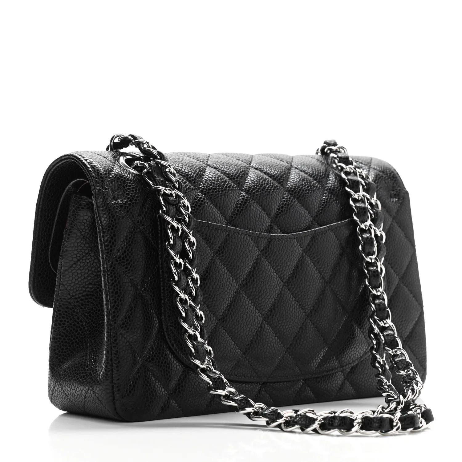 Chanel Black Quilted Caviar Small Double Flap Silver Hardware Secondary image