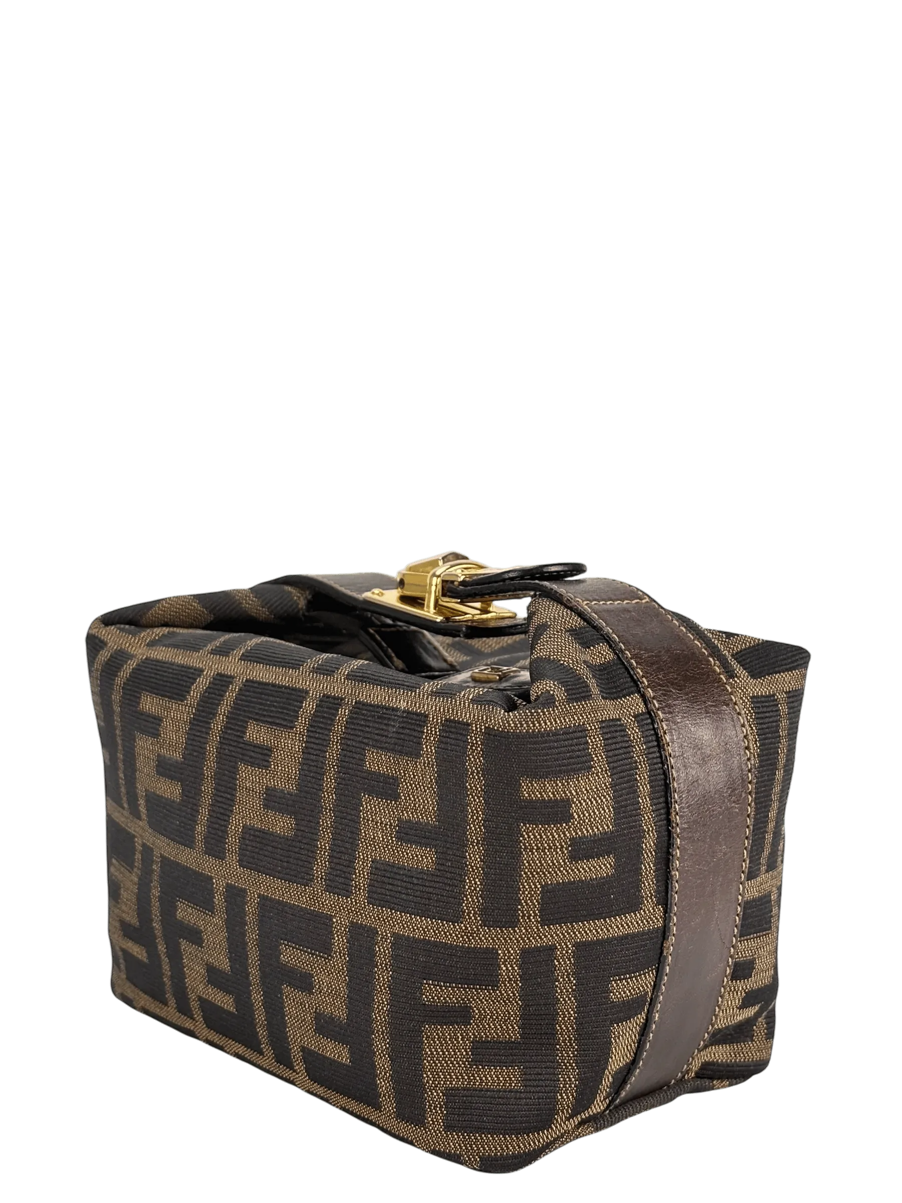 Fendi Brown Canvas Zucca Vanity Cosmetic Pouch
