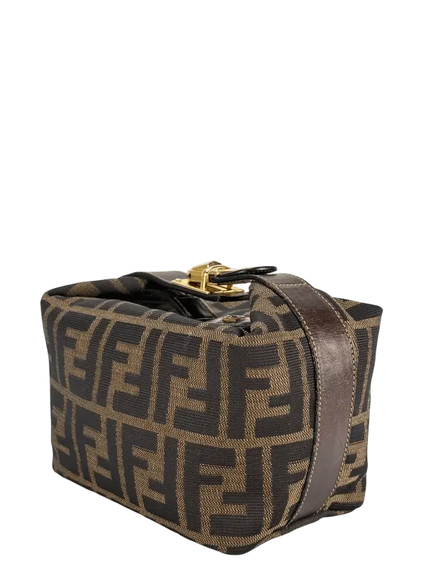 Fendi Brown Canvas Zucca Vanity Cosmetic Pouch
