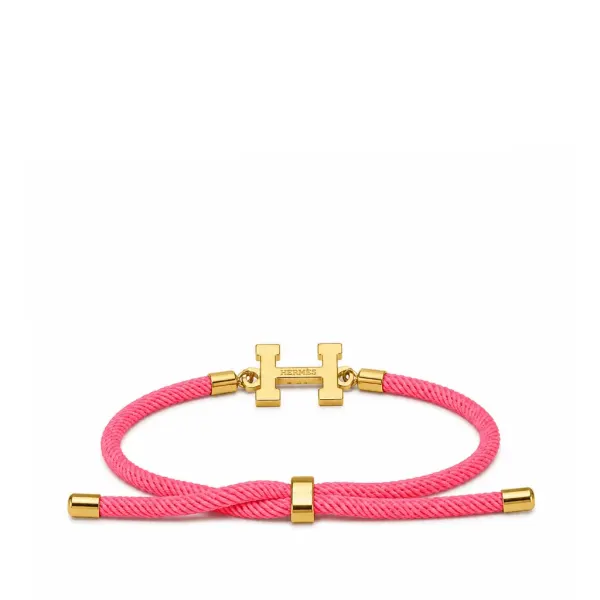 Hermès H-Cord Braided Bracelet In Pink
