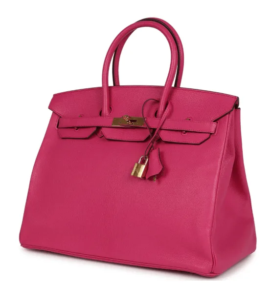 H Birkin 35 in Rose Tyrien with Gold Hardware – Featured In The H ?l?gance Ros?e Look
