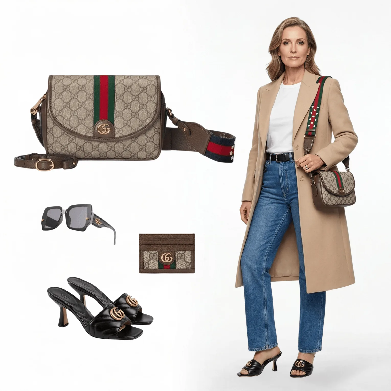 Gucci Ophidia Mini Cross Body Bag Beige 23Cm – Featured In The Gucci Daily Signature Look Main image
