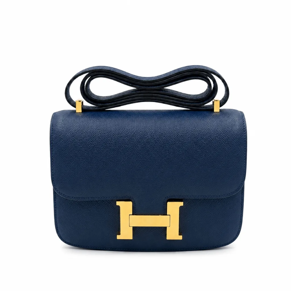 H Constance 24 Blue Epsom Gold Hardware Main image