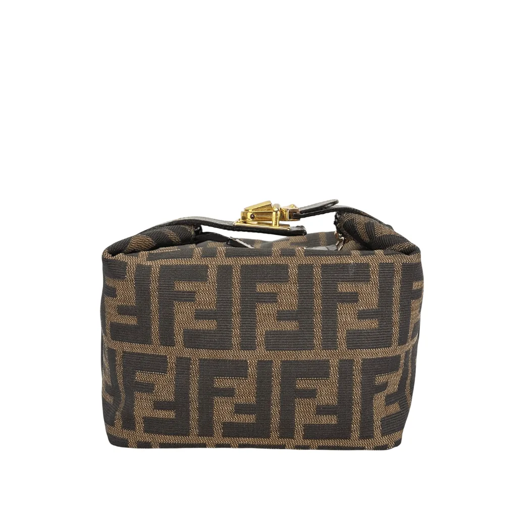 Fendi Brown Canvas Zucca Vanity Cosmetic Pouch