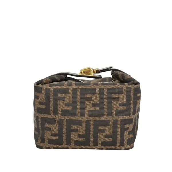 Fendi Brown Canvas Zucca Vanity Cosmetic Pouch