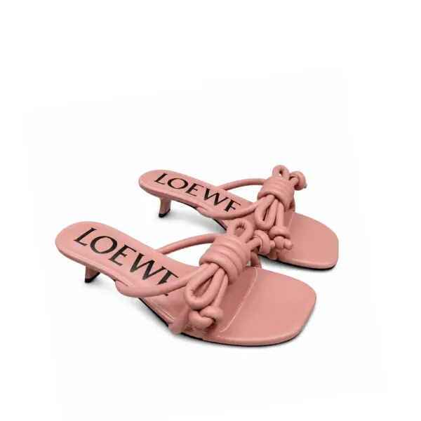 Loewe Lambskin Blush Knot Sandal