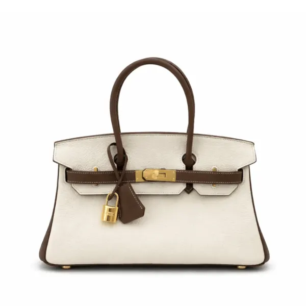 H Shoulder Birkin Craie and Etoupe Togo Gold Hardware