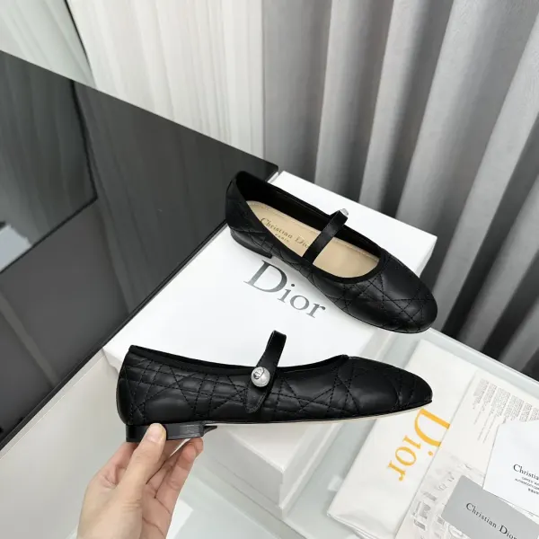 Dior Ballet Flat Black Quilted Cannage Calfskin Kcb860Cqc S900