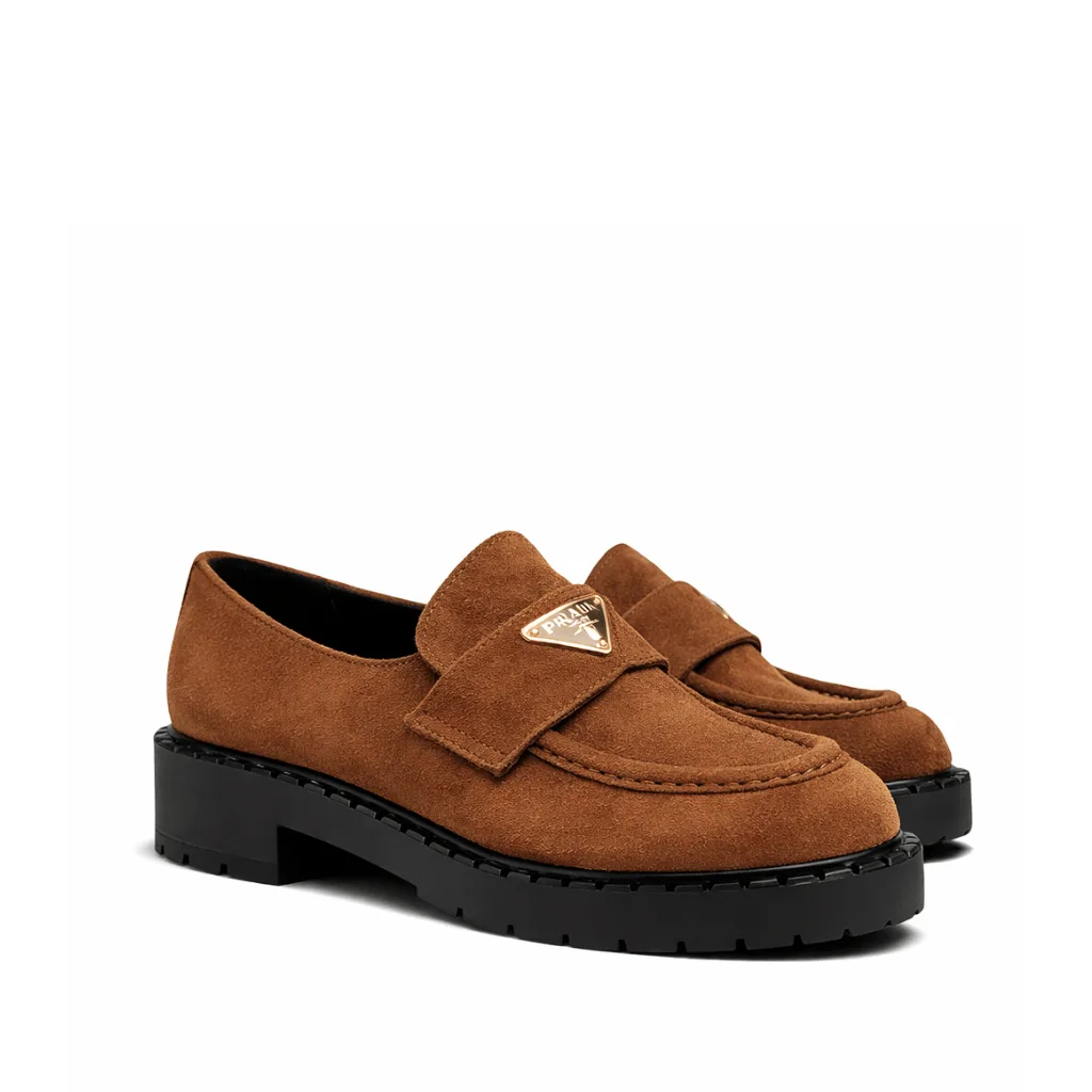 Prada Chocolate Suede Loafers Main image