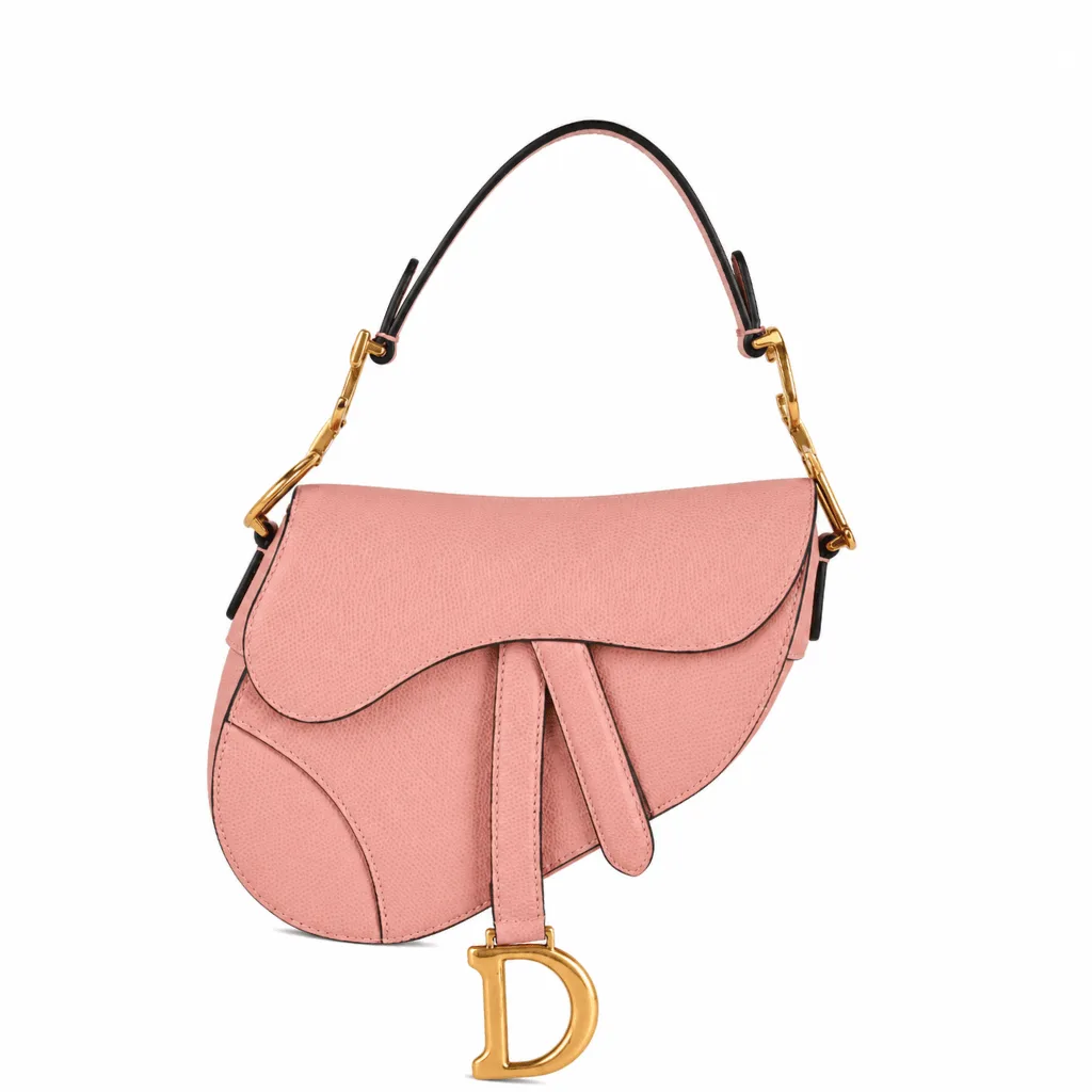 Dior Grained Calfskin Large Saddle Bag Pink Main image