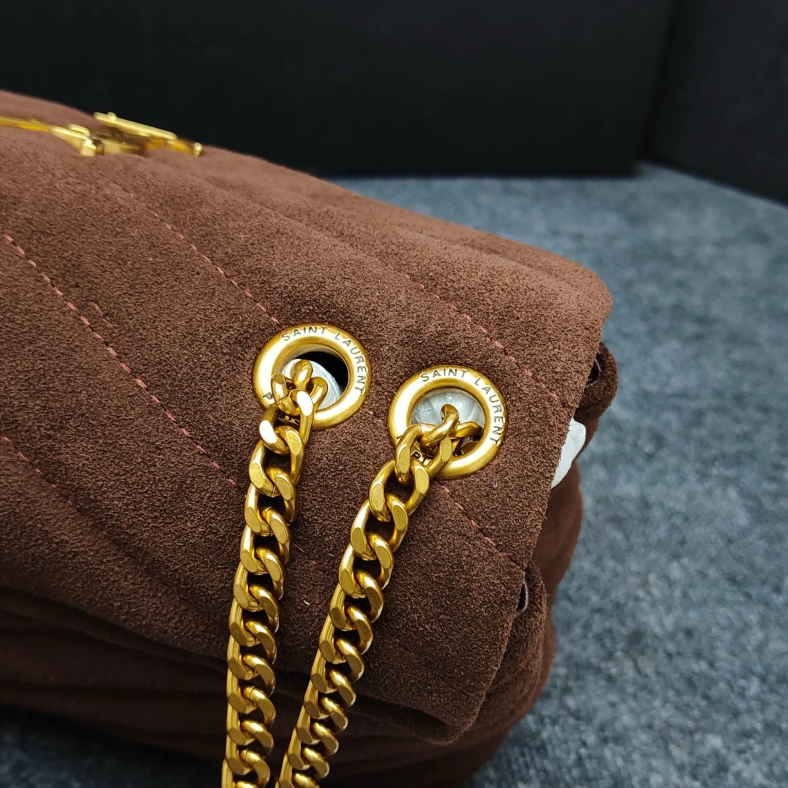 Saint Laurent Loulou Suede Shoulder Bag