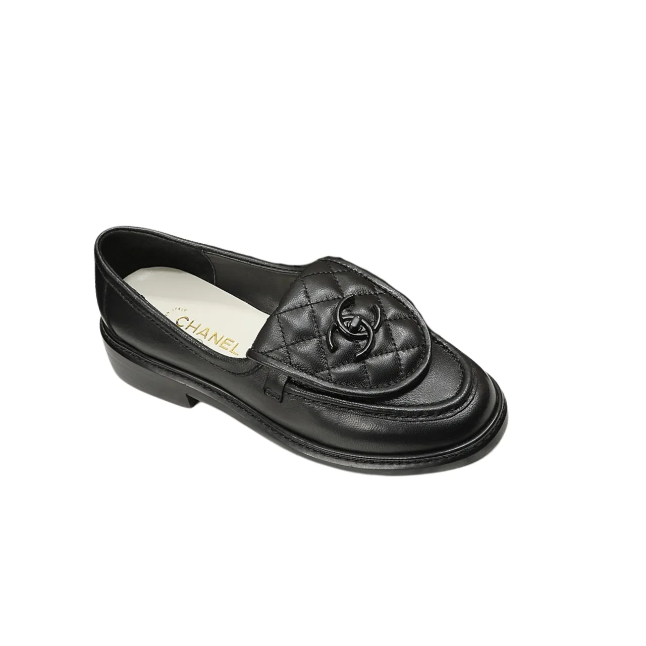 Chanel Cc Nib Turnlock Moccasins Flat Loafers Black Main image