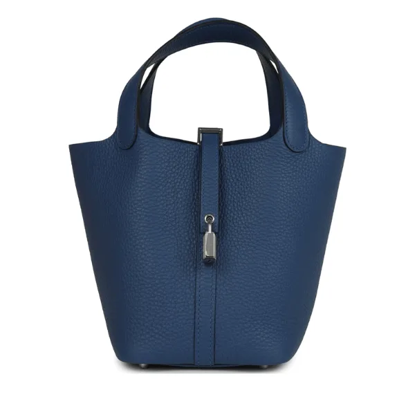 H Picotin Lock 18 Bleu Tie Clemence Palladium Hardware Main image