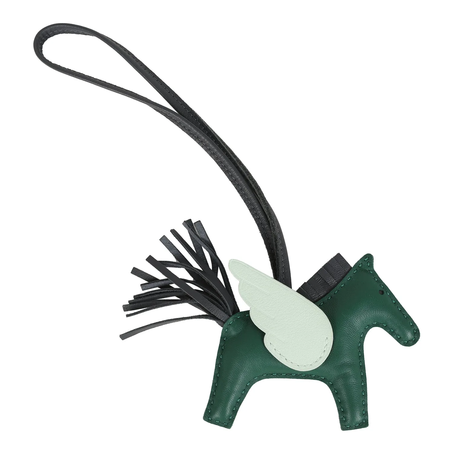 Hermes Pegase Rodeo Bag Charm PM Vert Moyen, Ardoise and Vert Peppermint Milo Lambskin Secondary image
