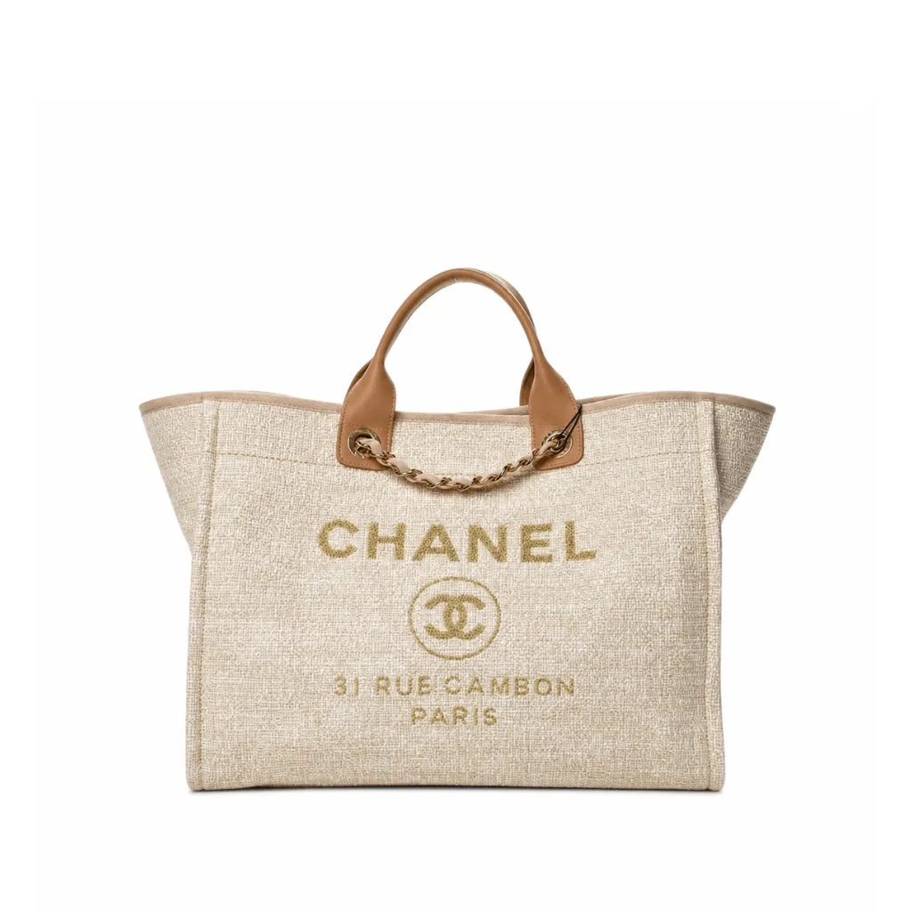 Chanel Deauville Medium Canvas Beige And Brown 38Cm Main image
