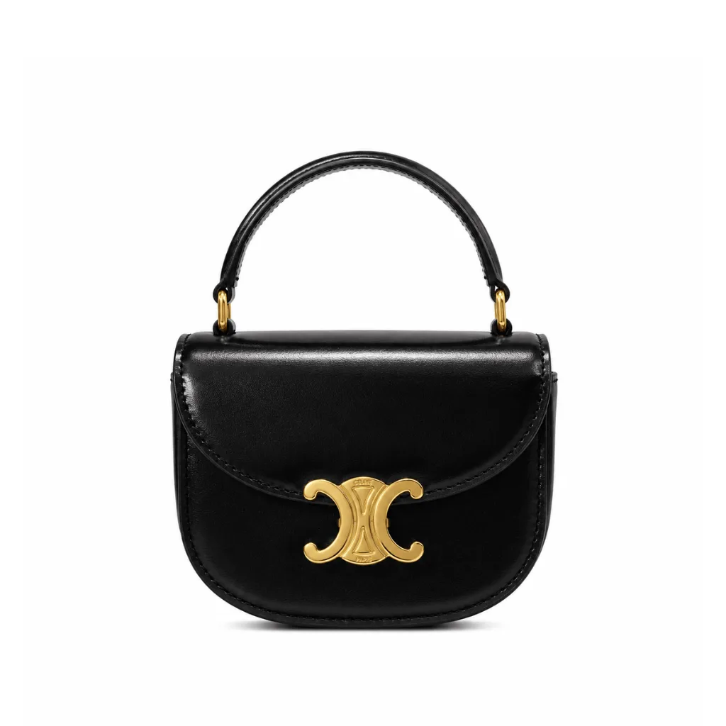 Celine Mini Besace Clea In Shiny Calfskin Black 15Cm 10L063Etz 38No Main image