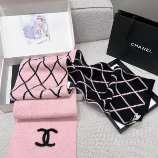 Chanel Diamond Patterned Cshmere Scarf