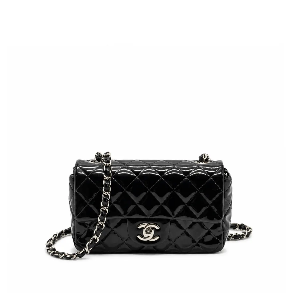 Chanel Mini Rectangular Flap Bag Patent Black 18Cm Main image