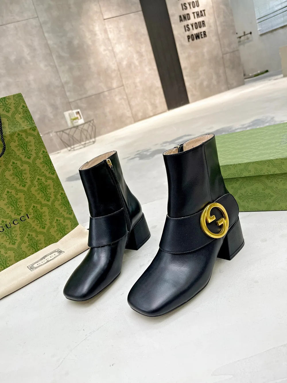 Gucci Gg Supreme Ankle Boots White