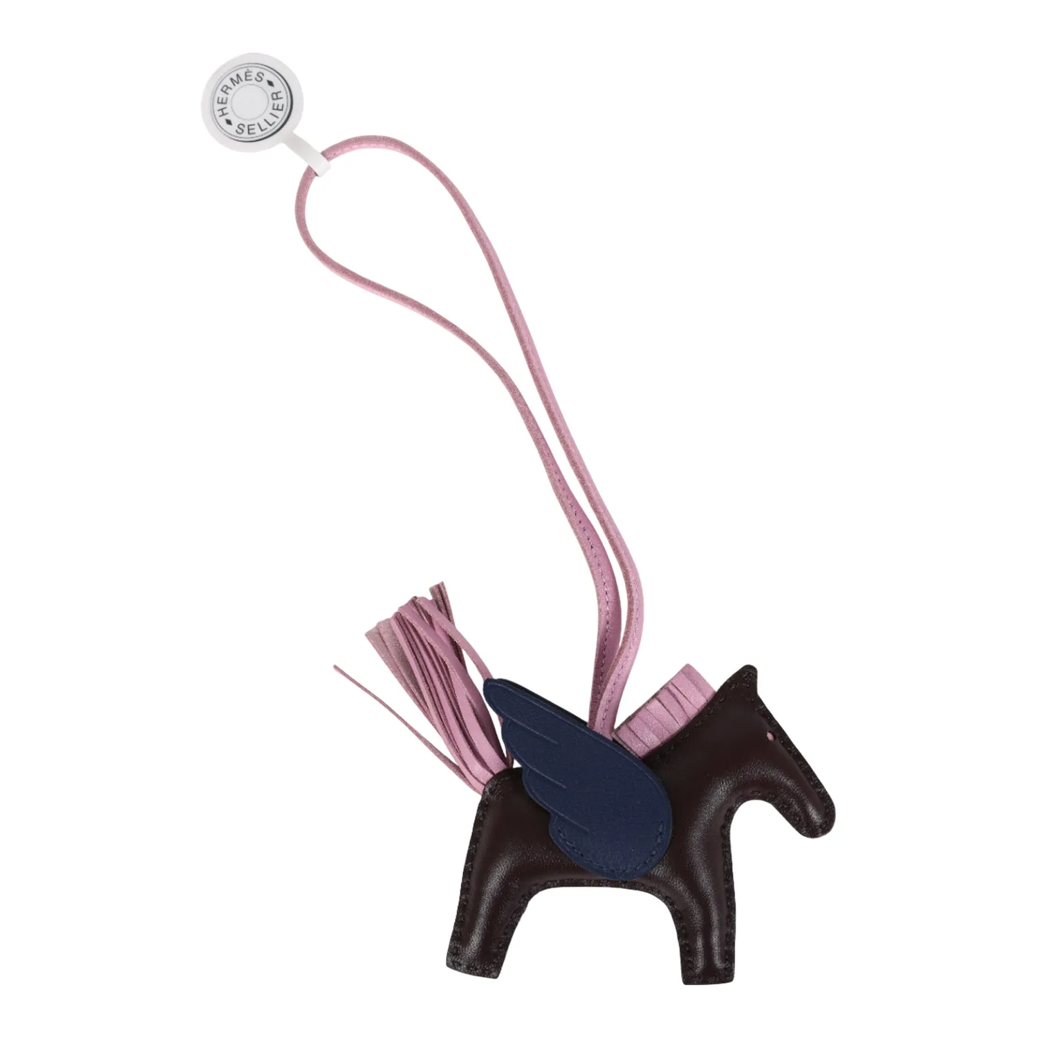 Hermes Pegase Rodeo Bag Charm PM Rouge Sellier, Mauve Sylvestre & Bleu Saphir Milo Lambskin Secondary image