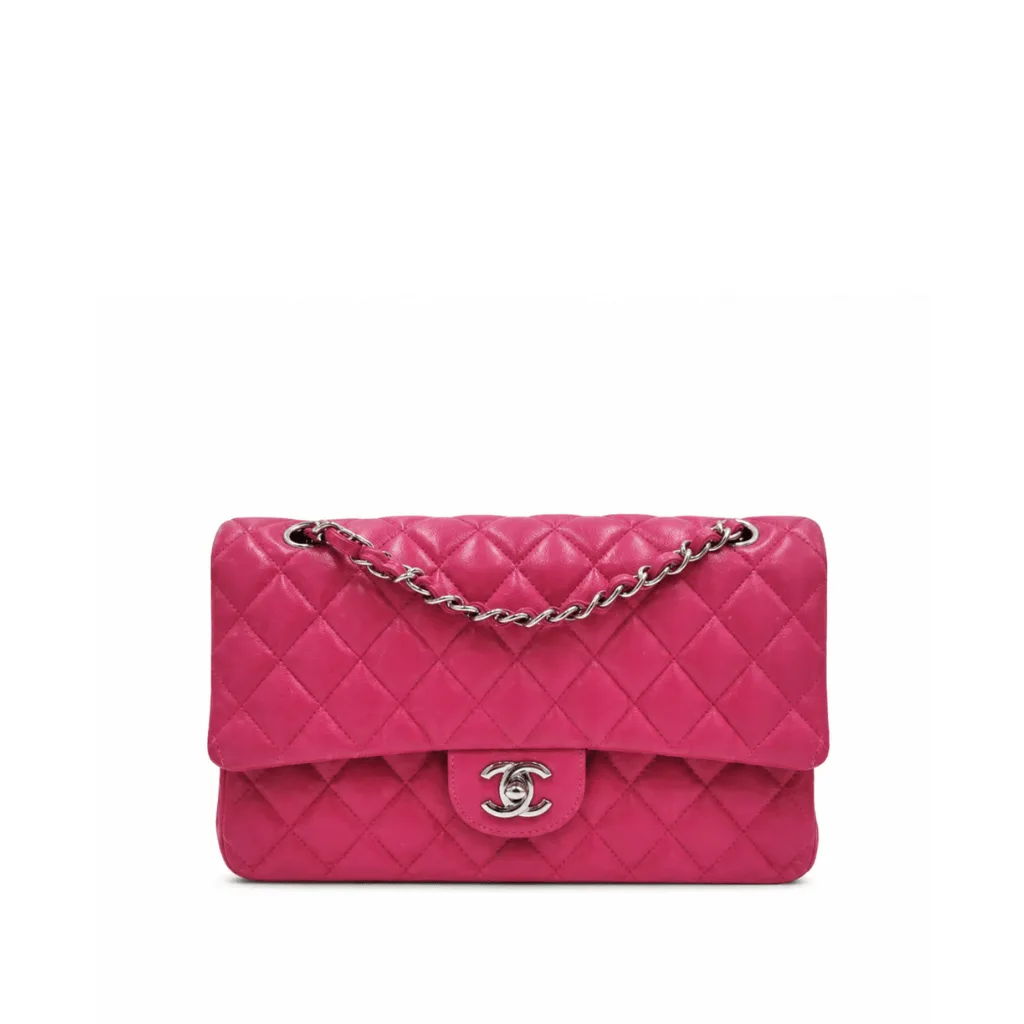 Chanel Pink Quilted Caviar Leather Classic Medium Double Flap Bag 25cm Main image