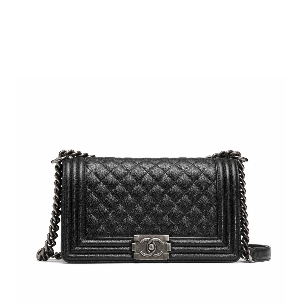 Chanel Boy Quilted Caviar Ruthenium-tone Small Black Main image