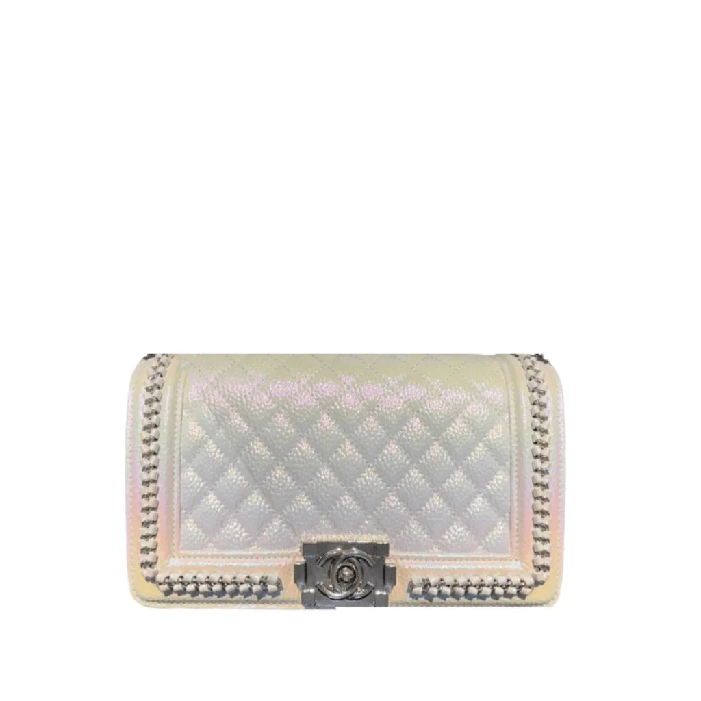 Chanel Old Medium Boy Chain Around Flap Bag Rainbow Silver Hardware Main image