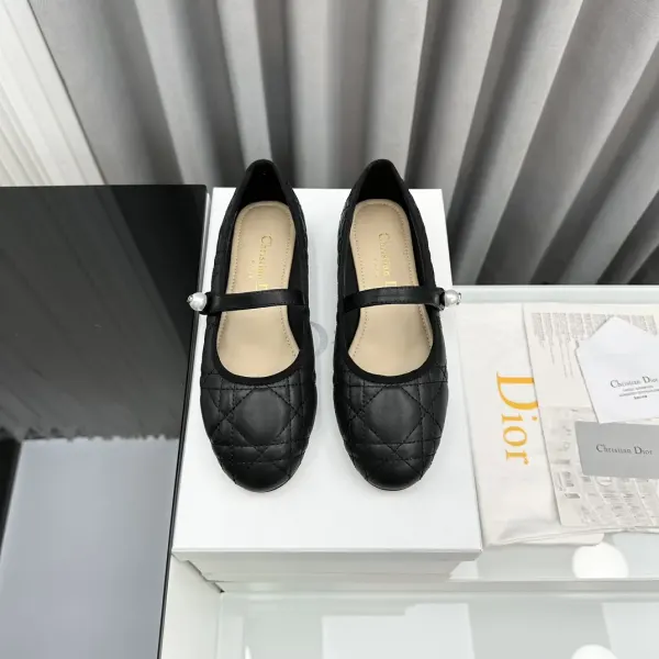 Dior Ballet Flat Black Quilted Cannage Calfskin Kcb860Cqc S900