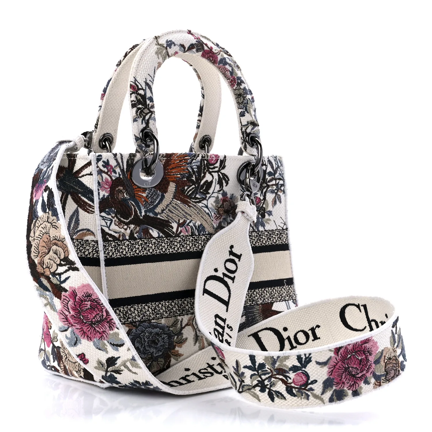Dior Canvas Jardin D’Hiver Embroidered Medium Lady D-Lite Ecru Multicolor Secondary image