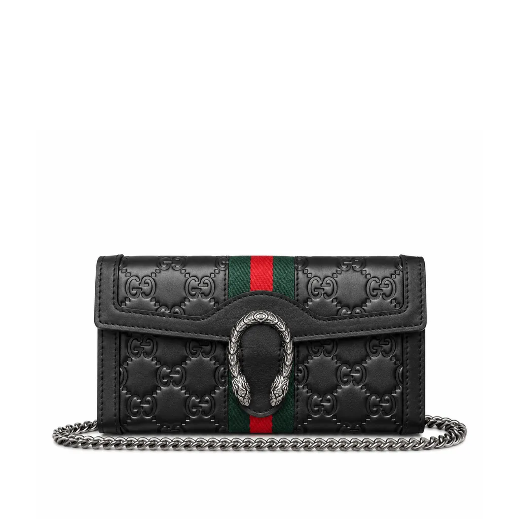 Gucci Women’s Dionysus GG Supreme Chain Bag Black 19Cm Main image