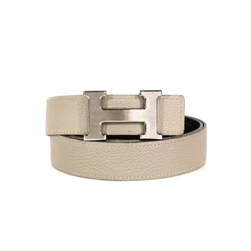 Hermès Reversible H Belt Box/Togo Leather in Gray Main image