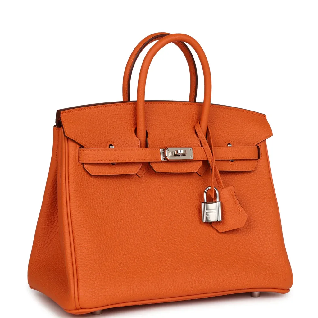Hermes Birkin 25 Orange Togo Palladium Hardware Secondary image