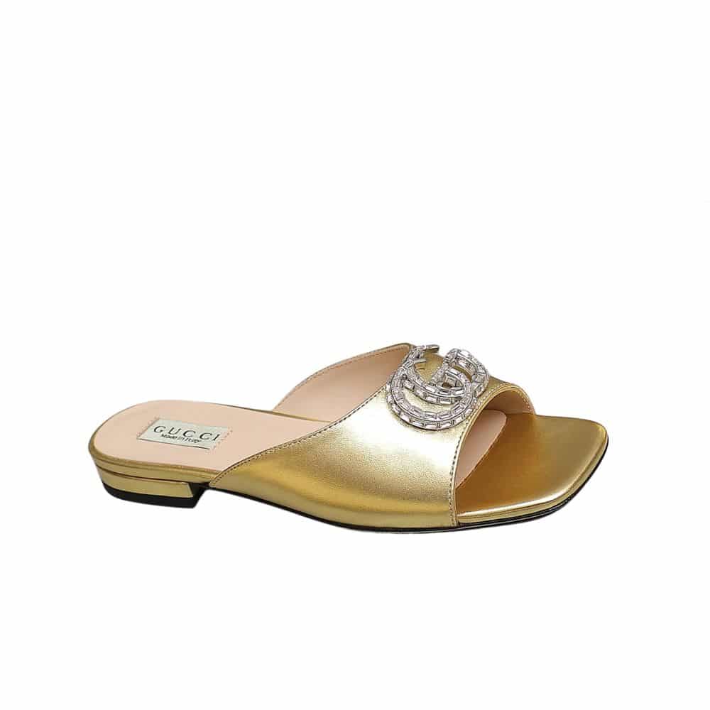 Gucci Gg Crystal Slippers Gold Main image