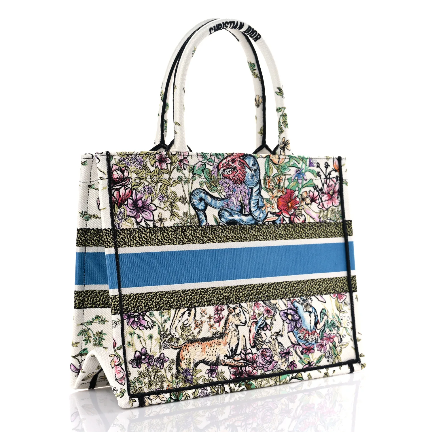 Dior White Multicolor D-Constellation Embroidery Book Medium Tote Bag 36Cm Secondary image