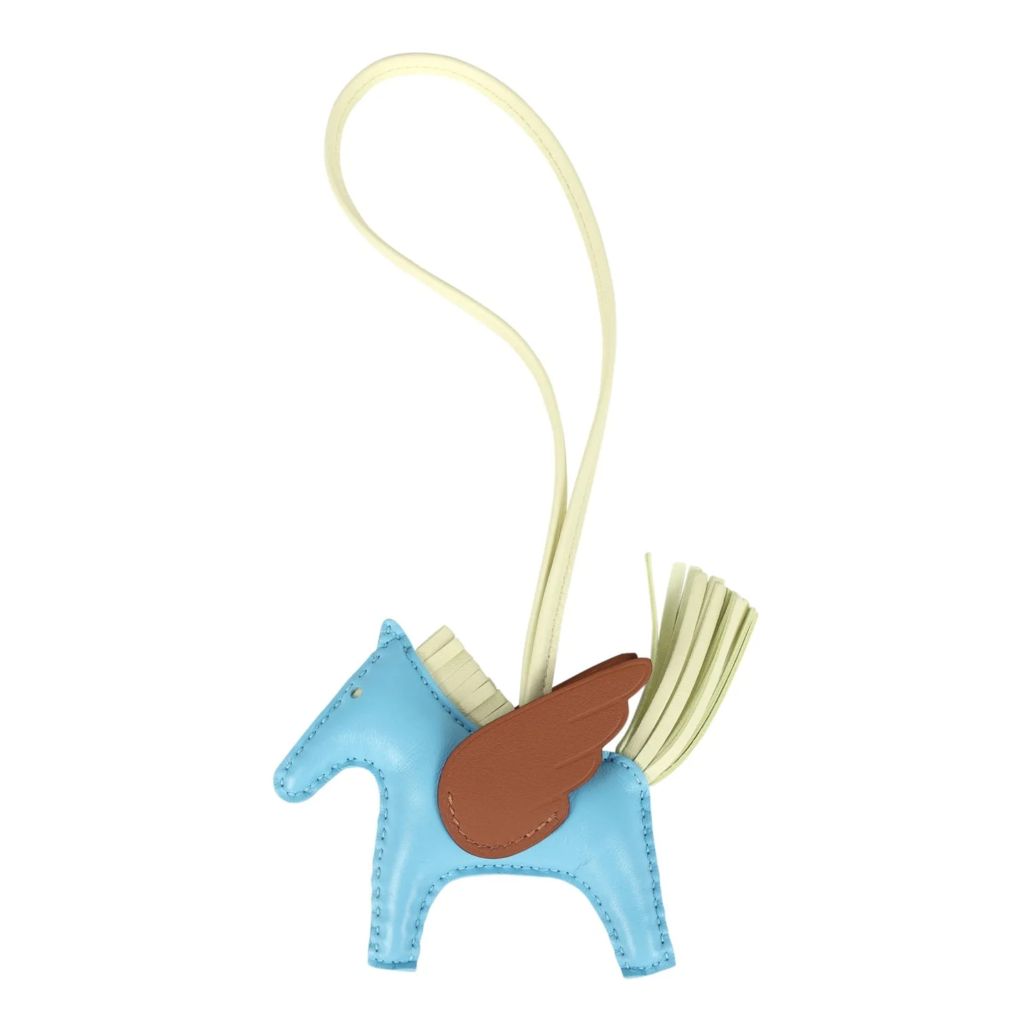 Hermes Pegase Rodeo Bag Charm PM Gold, Bleu Celeste and Jaune Milton Milo Lambskin Main image